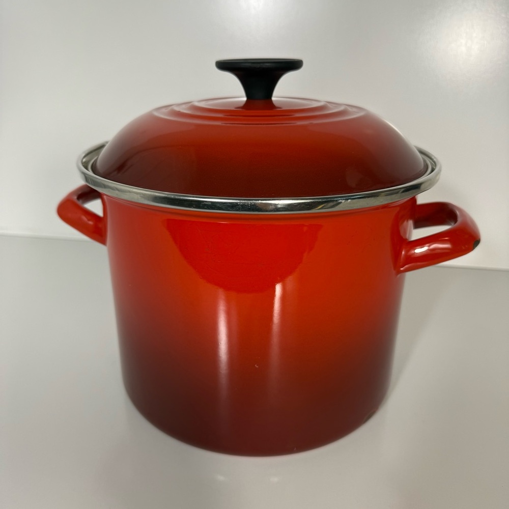 Le Creuset Red Enamel Stockpot with Lid